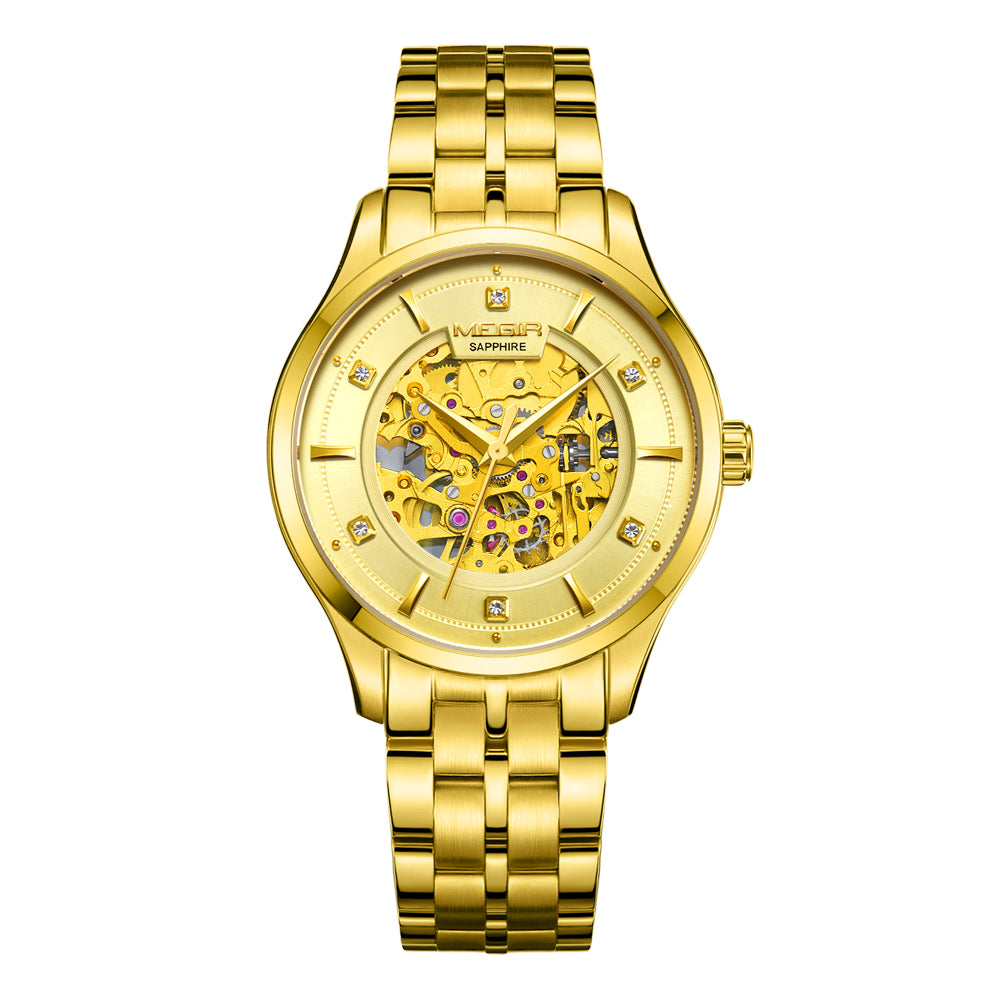 Luxury Men Watches Waterproof Automatic Mechanical Watch Stainless Steel Sapphire Gold Business WristWatch Reloj Hombre 62058