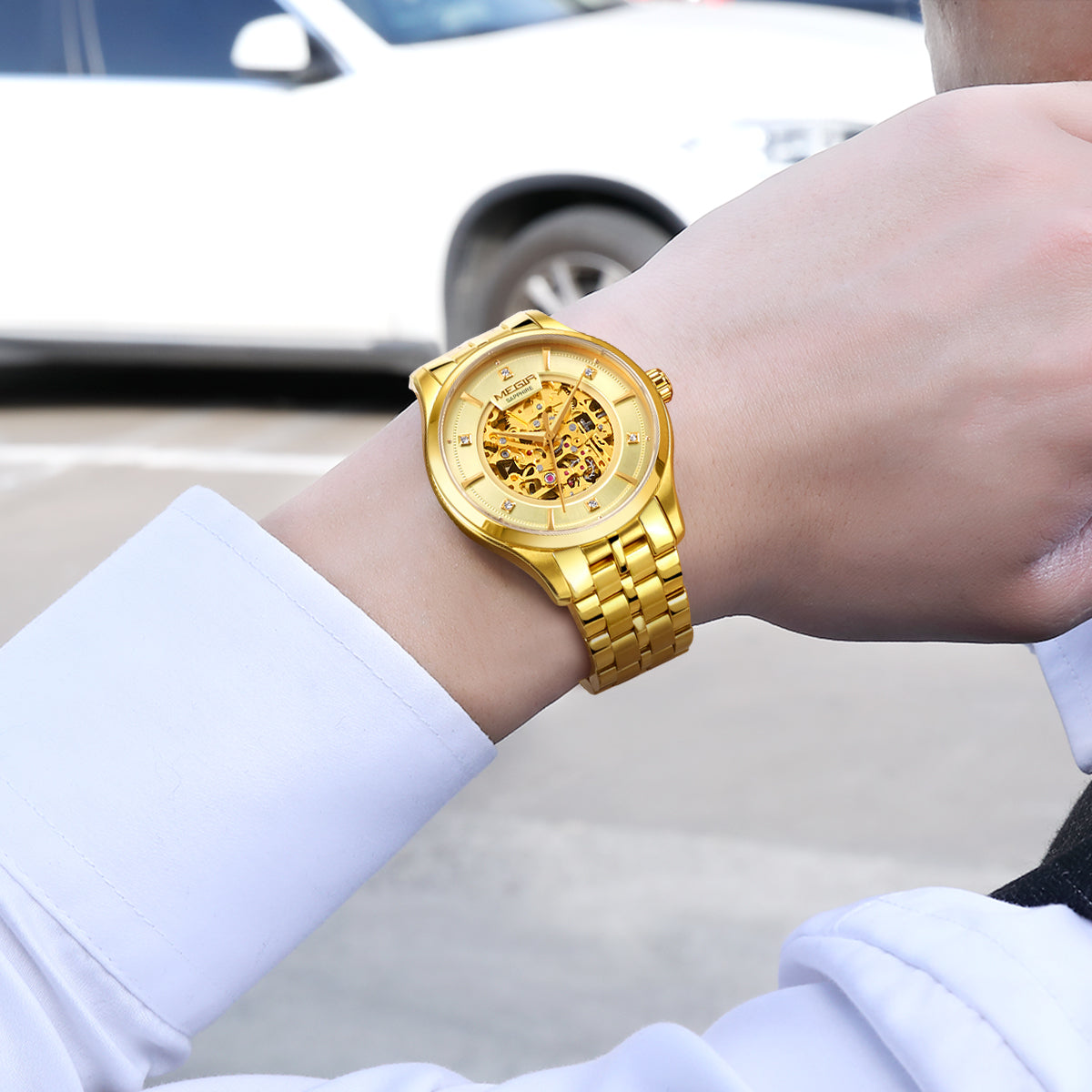 Luxury Men Watches Waterproof Automatic Mechanical Watch Stainless Steel Sapphire Gold Business WristWatch Reloj Hombre 62058