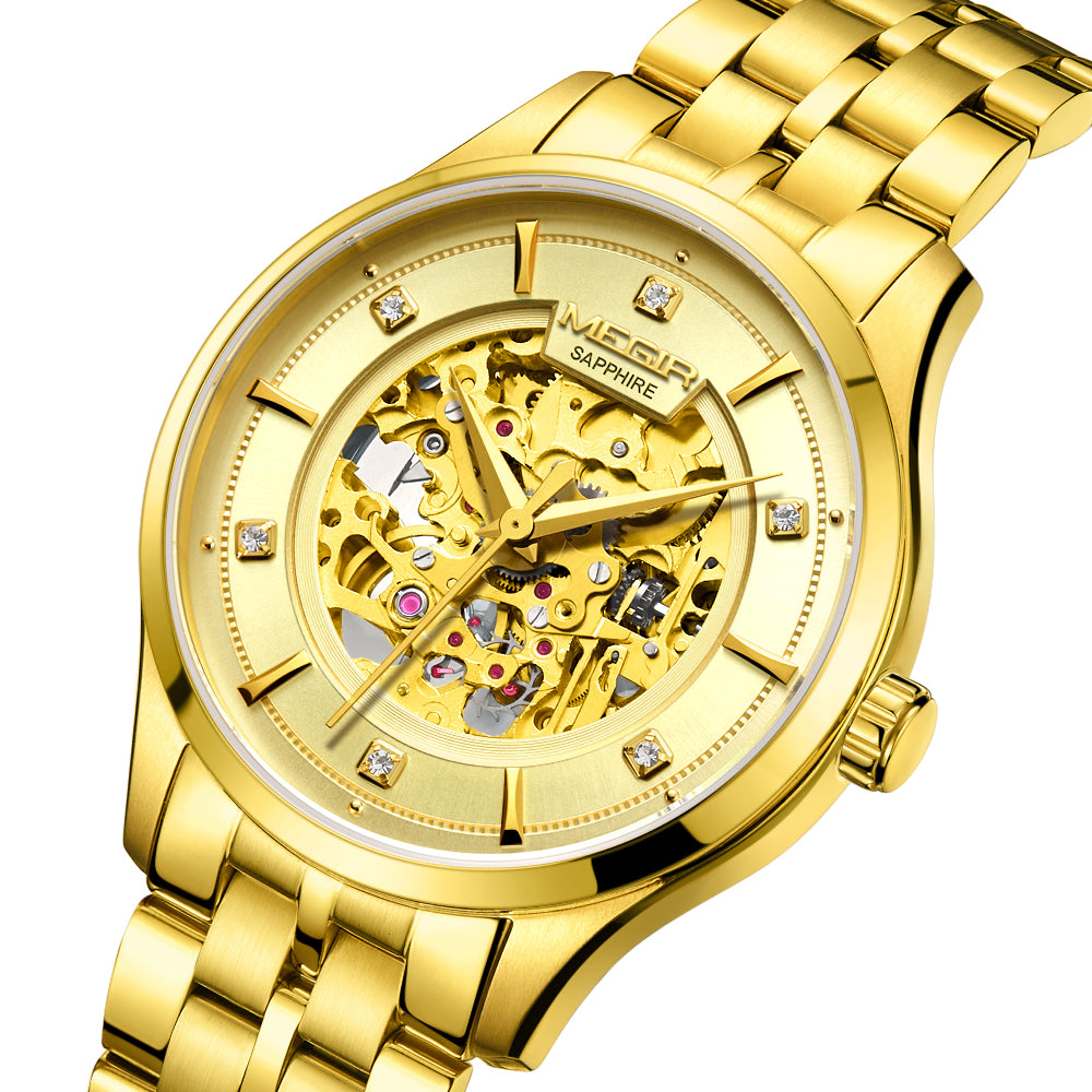 Luxury Men Watches Waterproof Automatic Mechanical Watch Stainless Steel Sapphire Gold Business WristWatch Reloj Hombre 62058