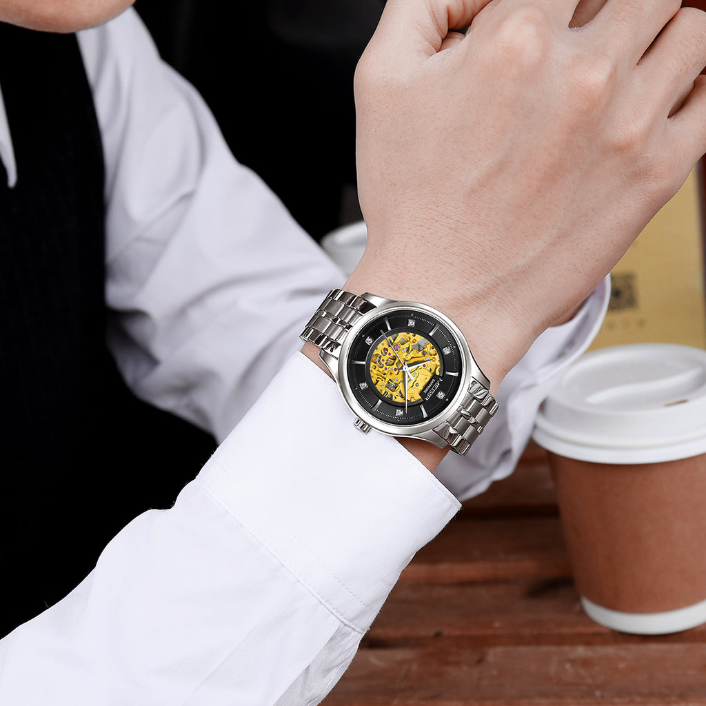 Luxury Men Watches Waterproof Automatic Mechanical Watch Stainless Steel Sapphire Gold Business WristWatch Reloj Hombre 62058