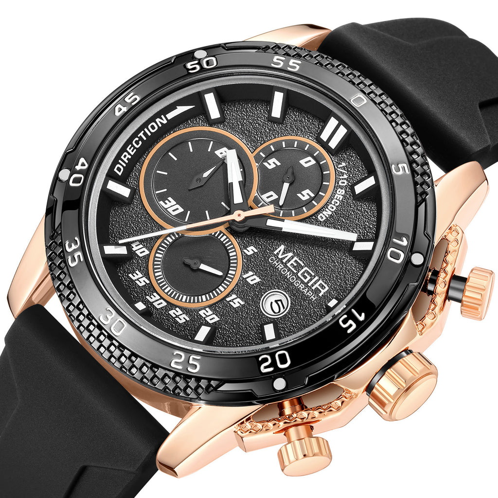 MEGIR Men's Watches Luxury Military Sport Wristwatches Waterproof Luminous Silicone Strap Quartz Chronograph Reloj Hombre 2211-13